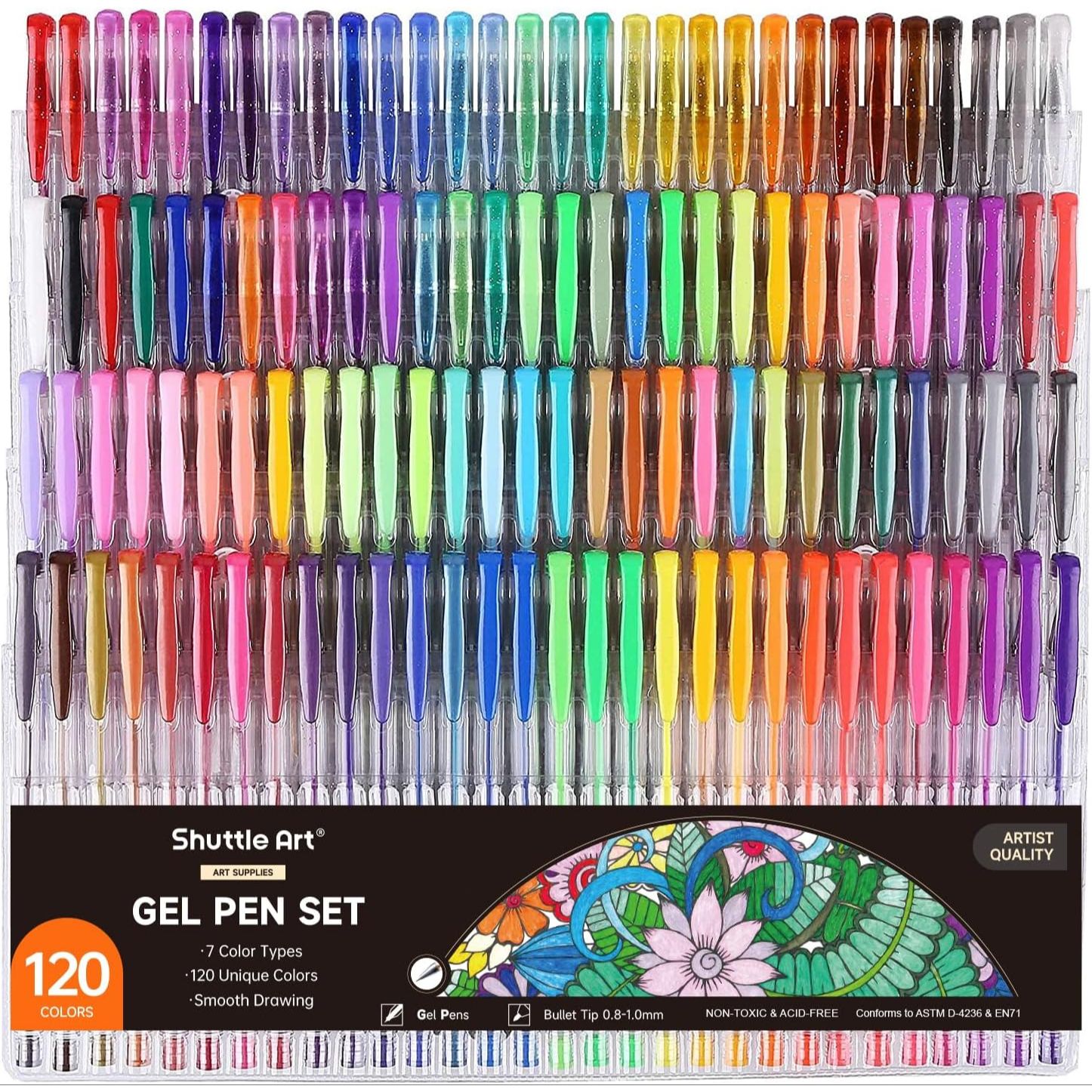 楽天市場】【送料無料】ジェルボールペン カラーペン 120色セット 水性