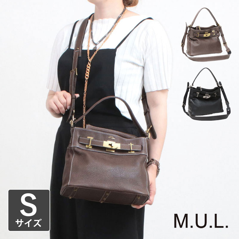 yu ✨M.U.L　オイルレザー　ショルダーバッグ　2way ブラック 楽天市場】【正規販売店】【即納】M.U.L. エムユーエル バッグ STUD