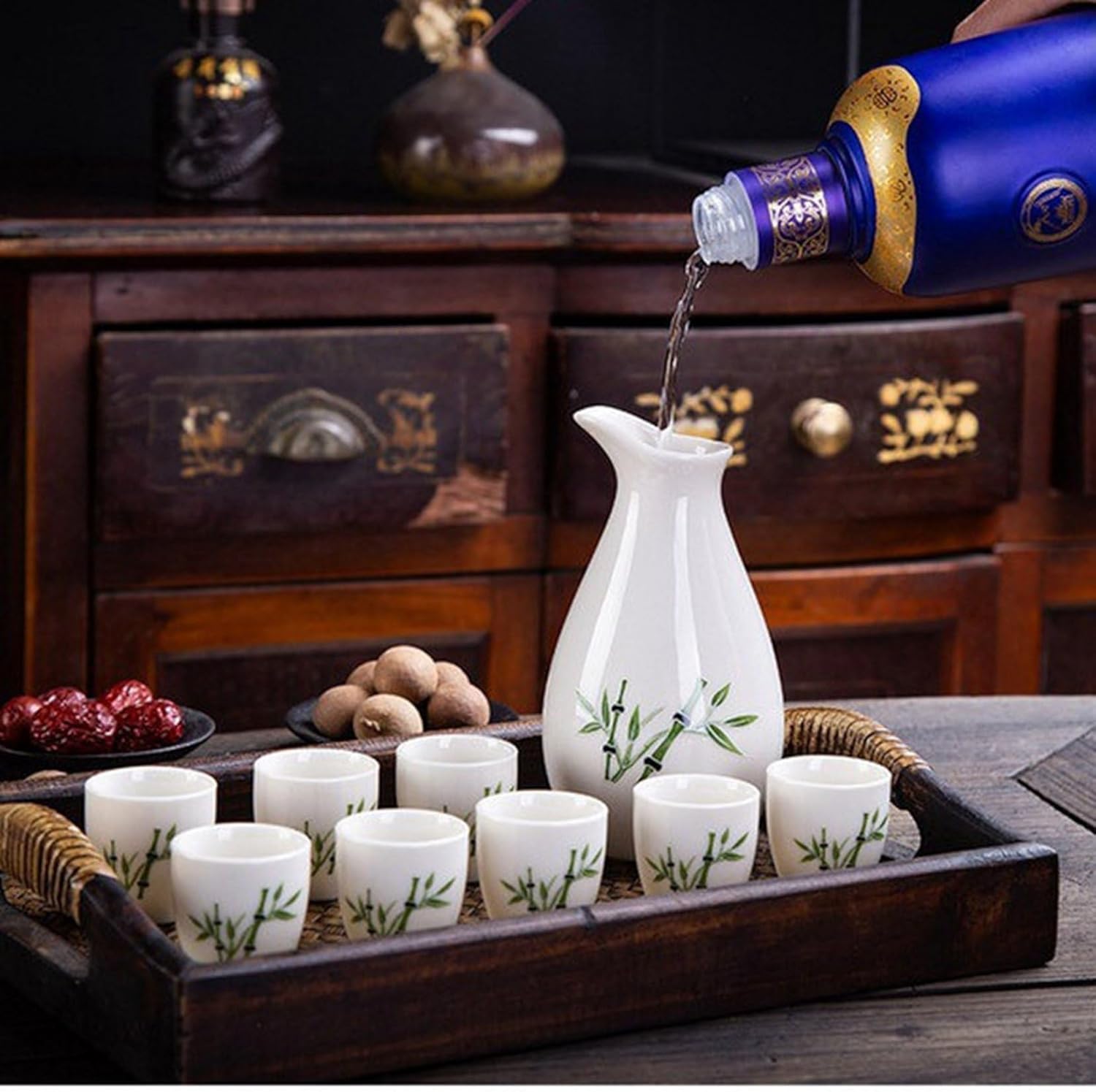 楽天市場】9点セット おちょこ 徳利1個 ぐい呑み8個セット 手作り 絵柄