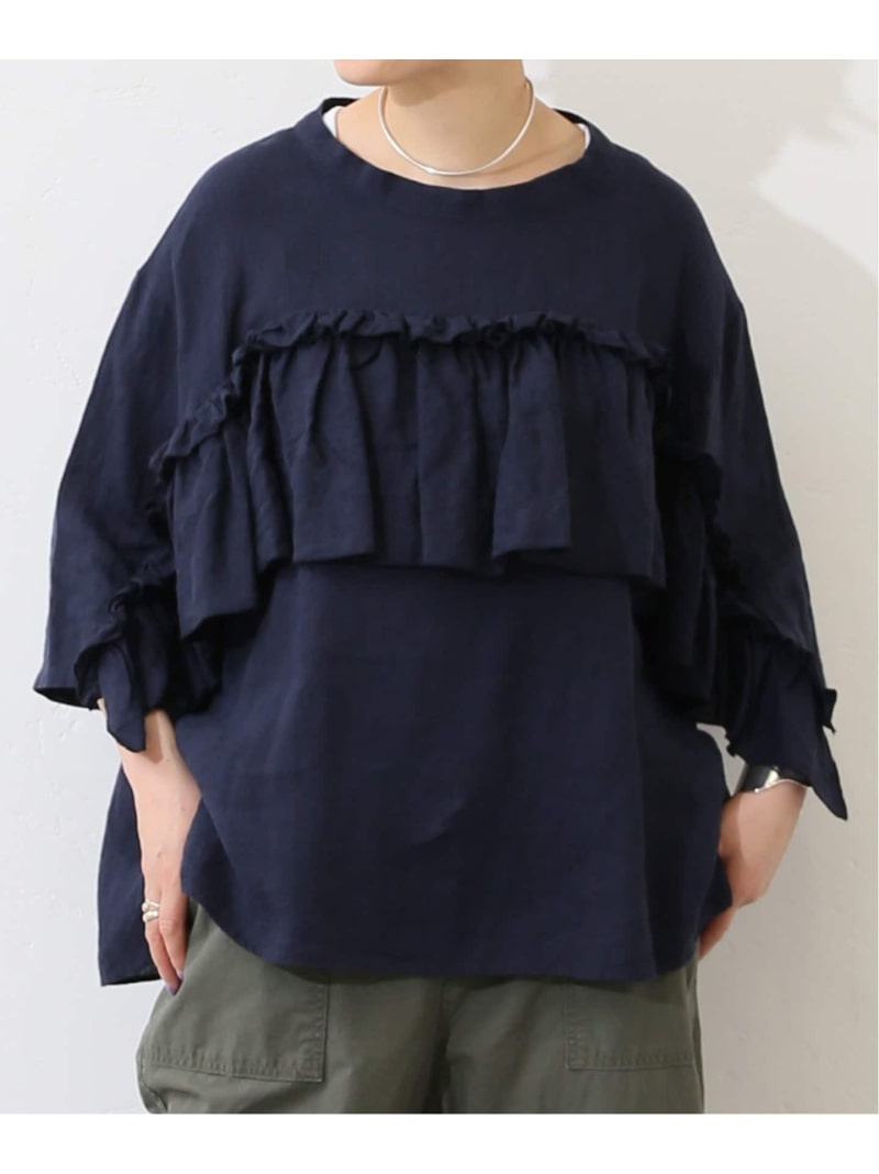 楽天市場】フレンチリネン フリルプルブラウス journal standard luxe