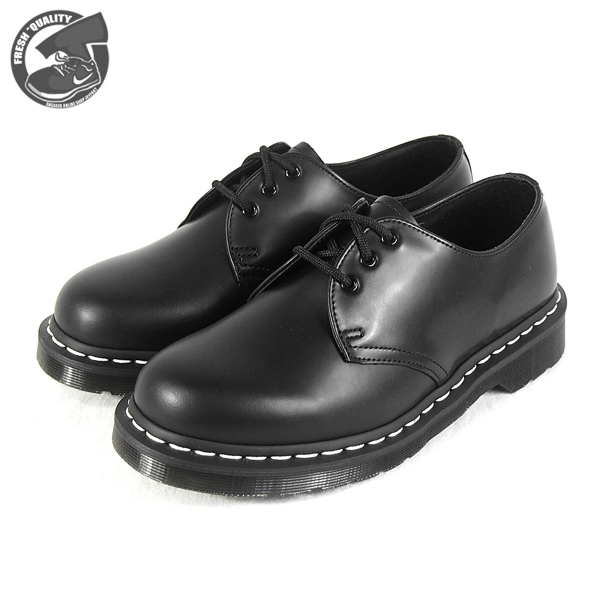 ドクターマーチン 1461 WHITE STITCH LEATHER SHOES BLACK SMOOTH