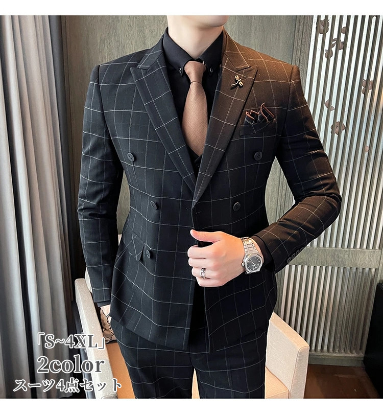 楽天市場】「品質良い」ダブルスーツ 「S~4XL」スリーピース