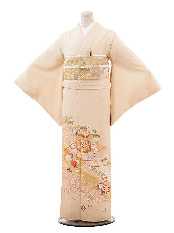 楽天市場】レンタル 五つ紋 色留袖 正絹 おすすめ 708 ベージュ色 貝樋