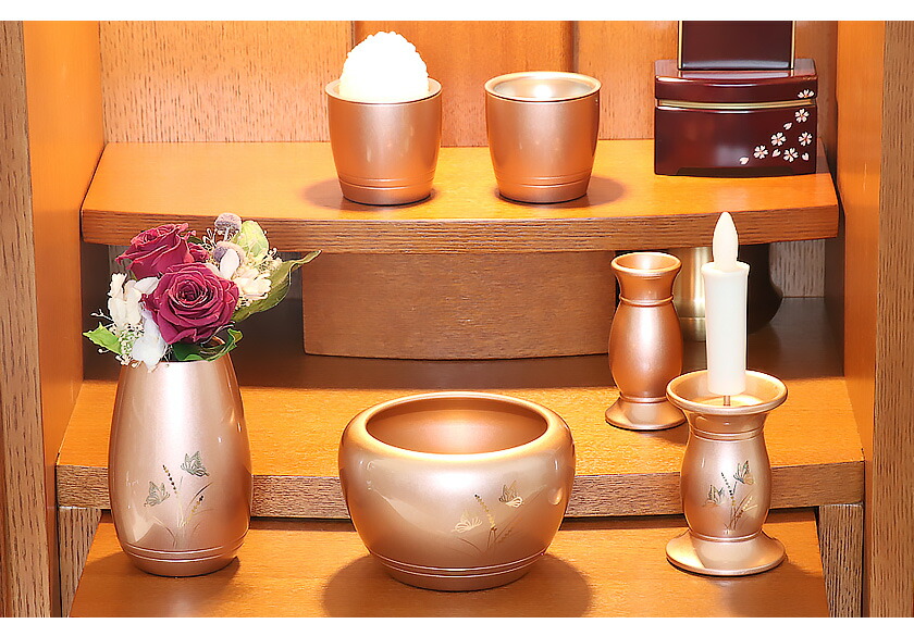 楽天市場】仏具セット【6点】「胡蝶(こちょう)」真鍮製仏具 六具足