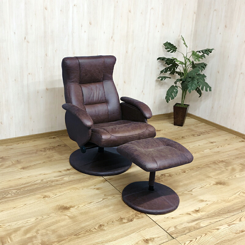 楽天市場】リクライニングソファー ファブリックレザー ブラウン