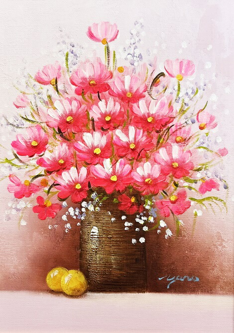 楽天市場】「花」（赤い花）矢野恵子 F4サイズ油彩画・油絵・花風水