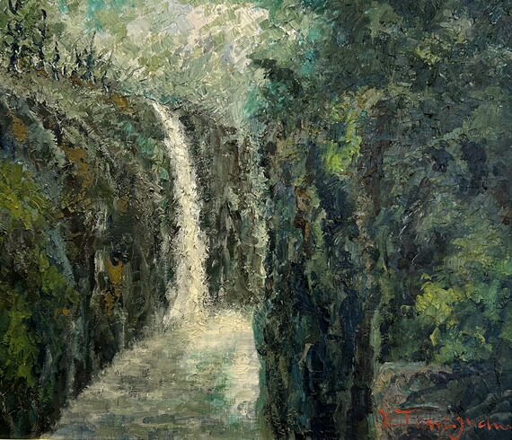 楽天市場】「高千穂峡」谷口春彦 F10サイズ油彩画[油絵]・日本風景画