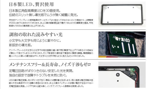 楽天市場】3112-24V 井上工業 ナンバープレート≪LEDタイプ字光式