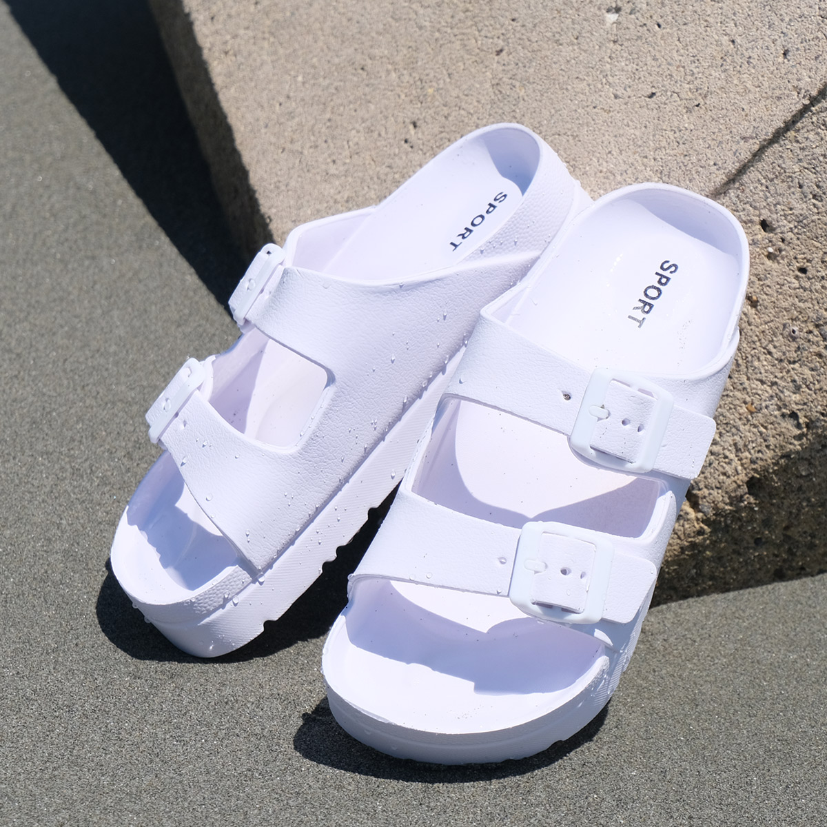 楽天市場】サンダル 軽量 軽い ダブルベルト 厚底 コンフォート