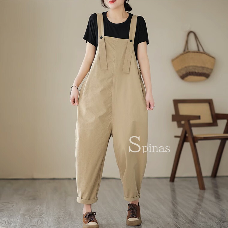 楽天市場】ゆるっとお洒落な印象 くすみサロペット 40代 50代