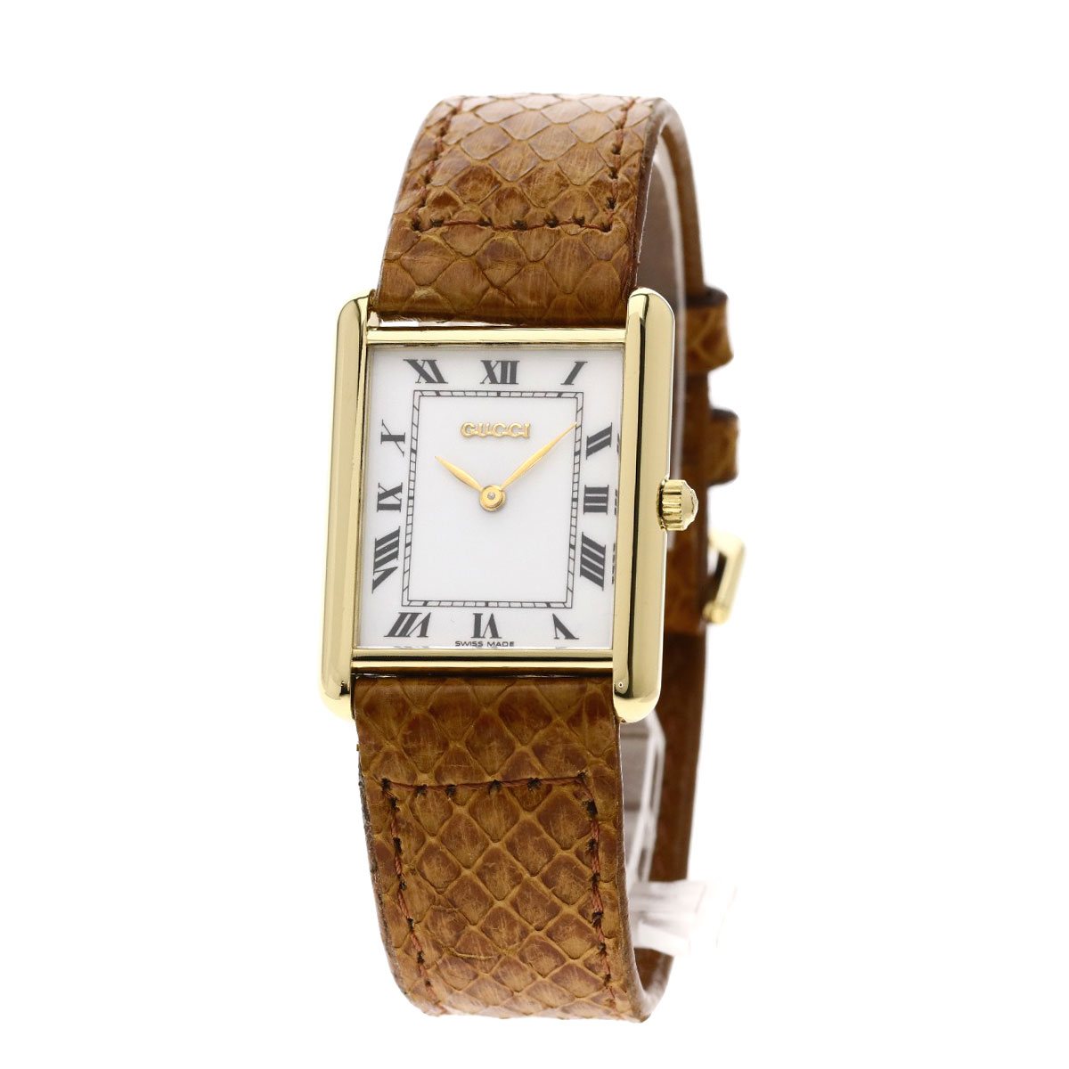 楽天市場】グッチ 710L スクエア 腕時計 K18イエローゴールド/革
