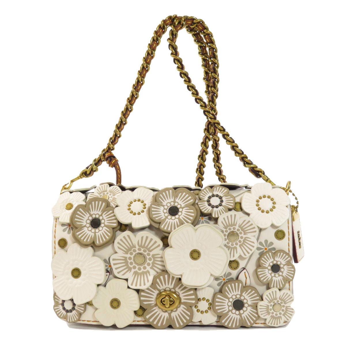 楽天市場】コーチ 38197 フラワーモチーフ ショルダーバッグ カーフ