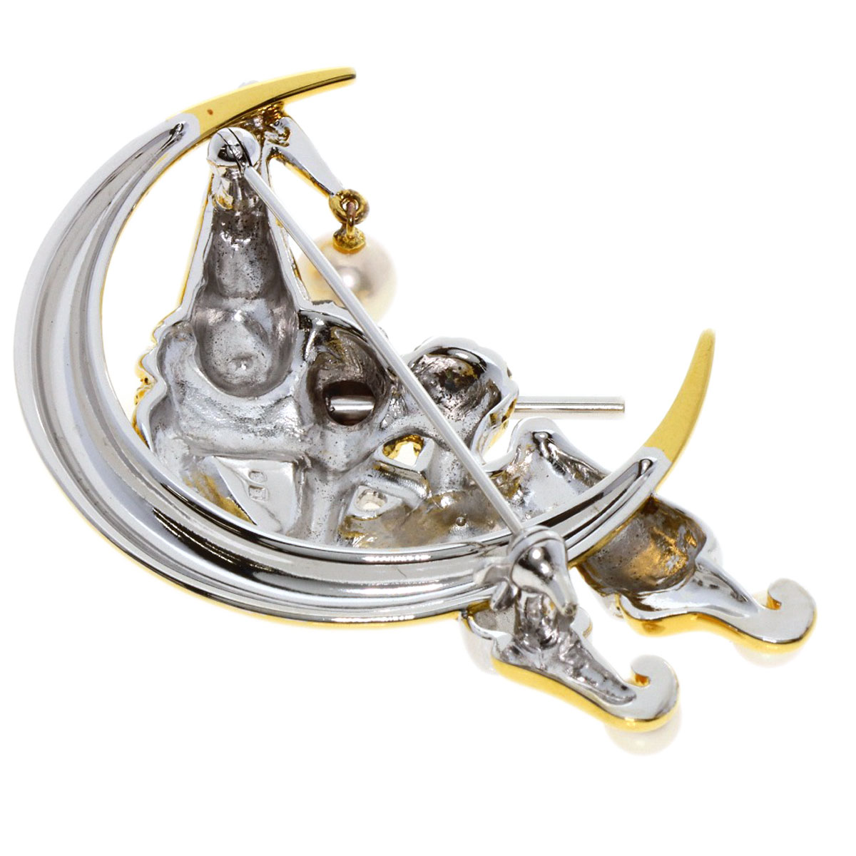楽天市場】ミキモト ピエロモチーフ パール 真珠 ブローチ シルバー/GP