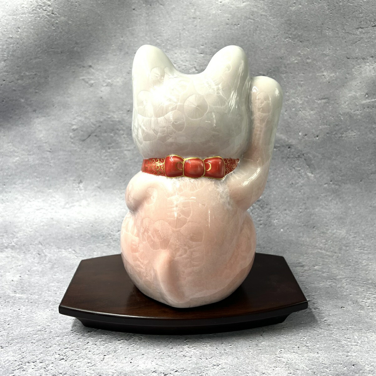 楽天市場】京焼 清水焼 陶あん 花結晶 招き猫(大サイズ） 桃白 招福