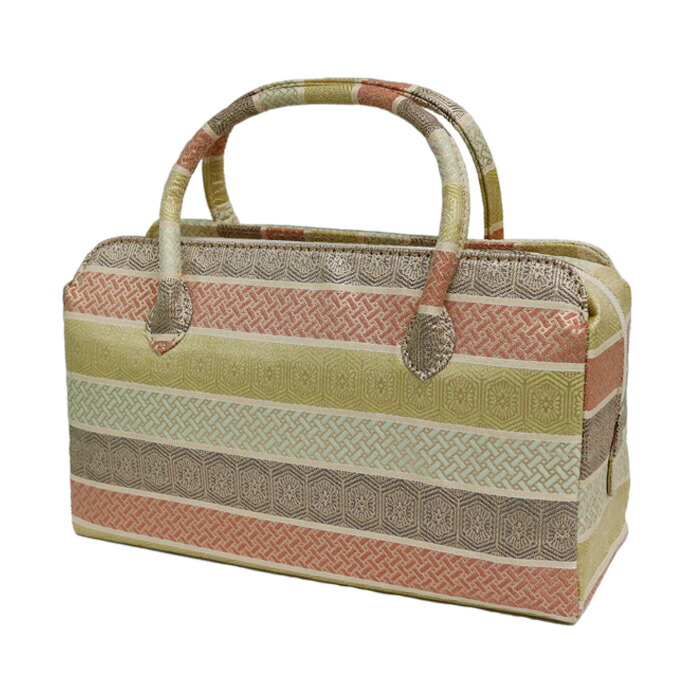 楽天市場】【訳あり】利休バッグ (08012) 金襴 縞 文様 和装バッグ