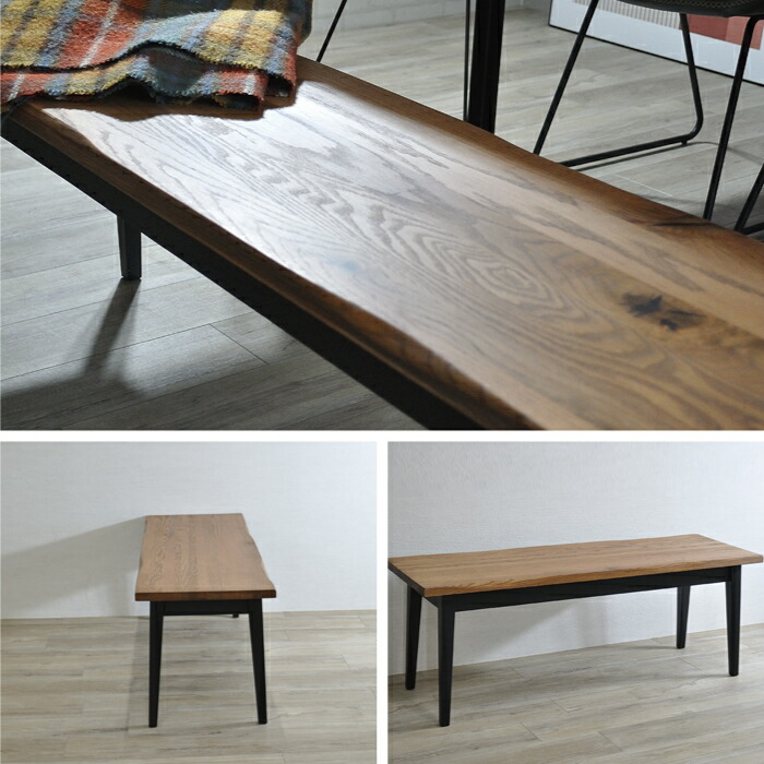 パイン無垢材ダイニングベンチ＋ダイニングチェア2脚セット（393