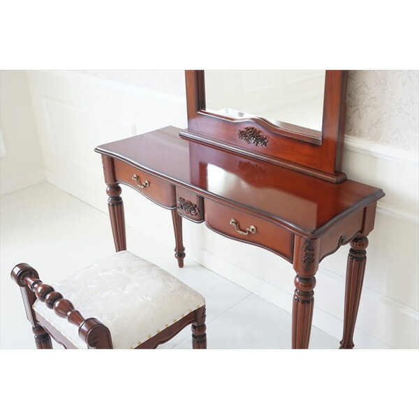 楽天市場】ドレッサー アンティーク調 ヨーロピアン スツール付 開梱