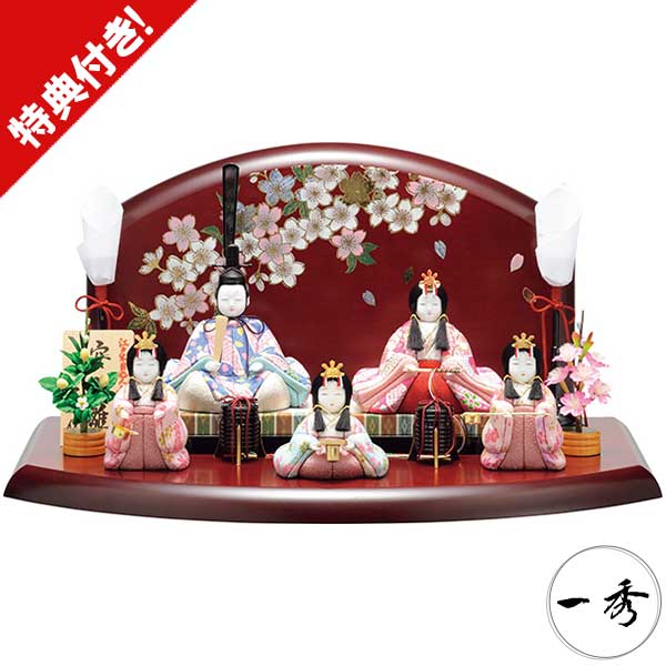 一秀 安土雛 五人飾り ケース入り 16号 一秀 安土雛 五人飾り ケース