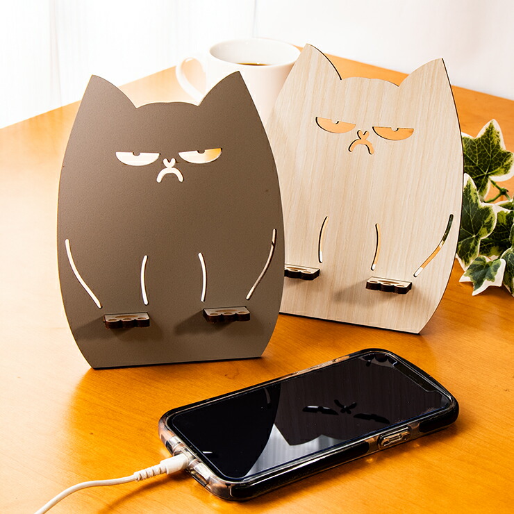 楽天市場】☆10%OFF☆ スマホスタンド 木製 ブサカワ猫 ぶさかわネコ