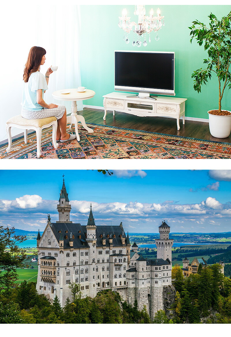 楽天市場】テレビ台 アンティーク 完成品 おしゃれ 白 テレビボード 猫