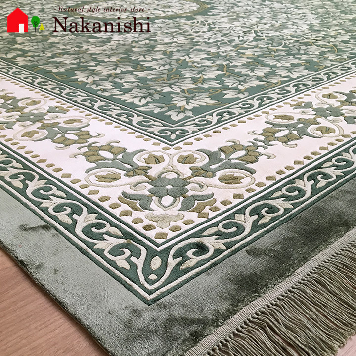 専用 Y3048 中国シルク絨毯 シルク100% 手織り300段 117×74㎝ 専用 Y3048