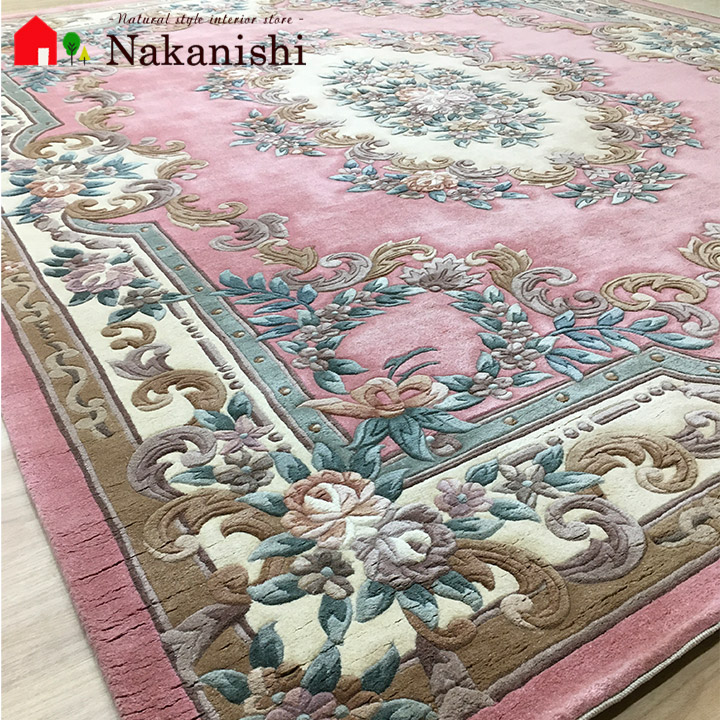 川島織物 天津手織緞通 手織り 265×265 段通 絨毯 カーペット 中国