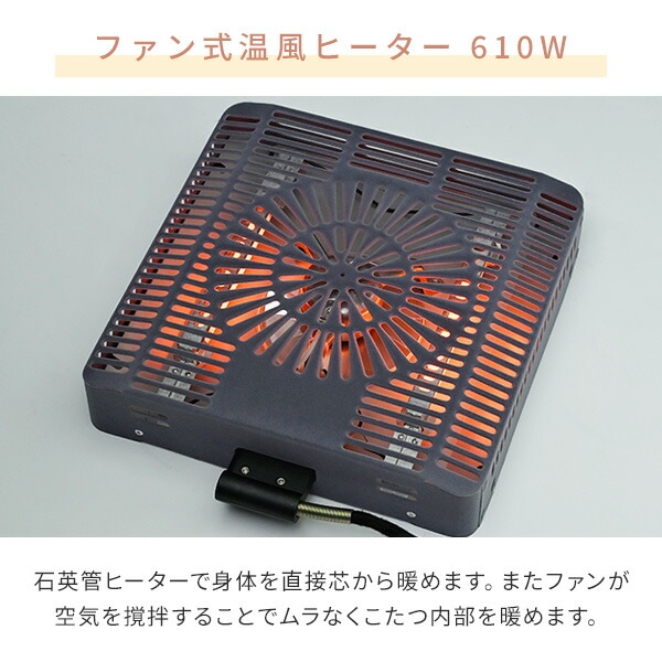 楽天市場】こたつ ヒーター ヒーターユニット 石英管 ファン式温風