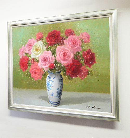 楽天市場】絵画 油絵 ばら F50号 （日野皖） 送料無料 【肉筆】【油絵