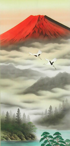 楽天市場】掛け軸 赤富士 (松原正峰) （掛軸小物なし） 送料無料