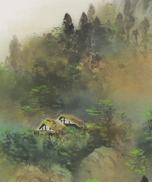 楽天市場】掛け軸 青緑山水 (中沢樹芳) 送料無料 【掛軸】【一間床