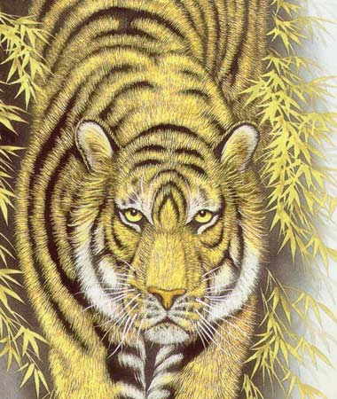 楽天市場】掛け軸 猛虎 (高松石華) 送料無料 【肉筆】【掛軸】【一間床