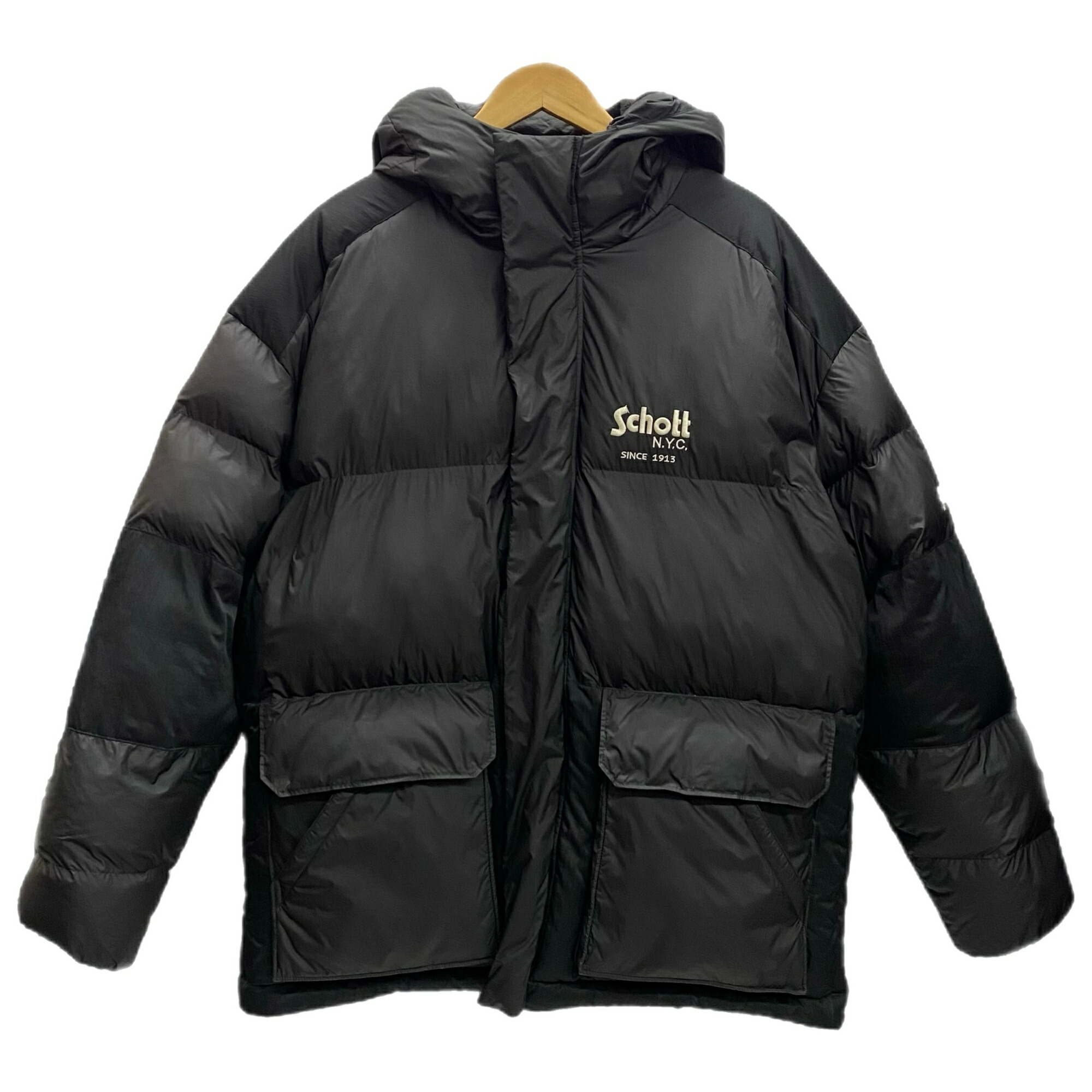 楽天市場】schott ショット ダウンジャケット lサイズ ブラックの通販