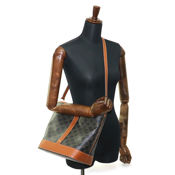 楽天市場】【美品】セリーヌ【CELINE】ミディアムバケット トリオンフ