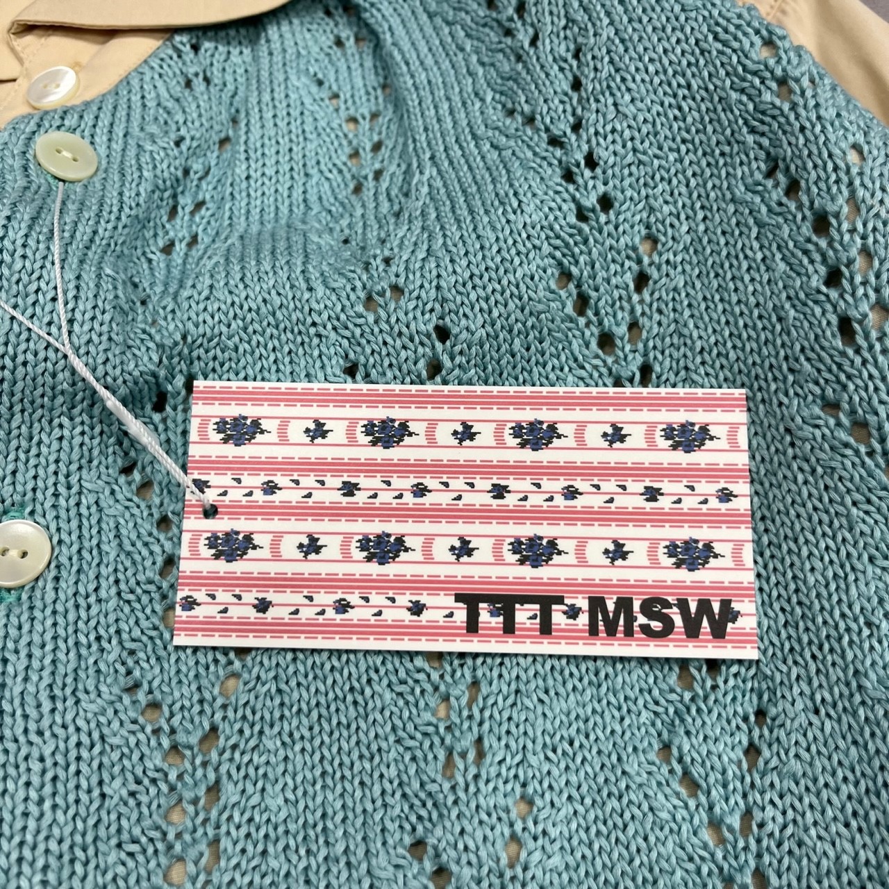 楽天市場】ティー・TTT_MSW 22SS Knit Cardigan Docking Shirt 状態SS