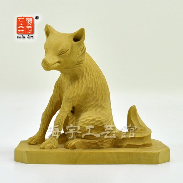 楽天市場】☆特別奉仕品☆ 【木彫置物】 稲荷神社の神使 柘植狐像