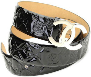 楽天市場】CHANEL シャネル ベルトブラック エナメル パテントレザー