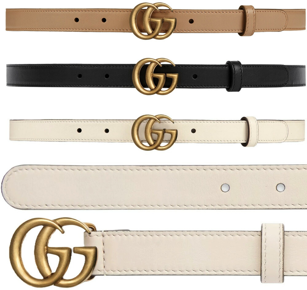 楽天市場】GUCCI グッチ レディースレザーベルト ホワイト ブラック