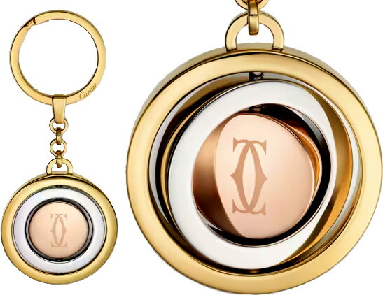 楽天市場】Cartier カルティエスリーリングモチーフキーリングピンク