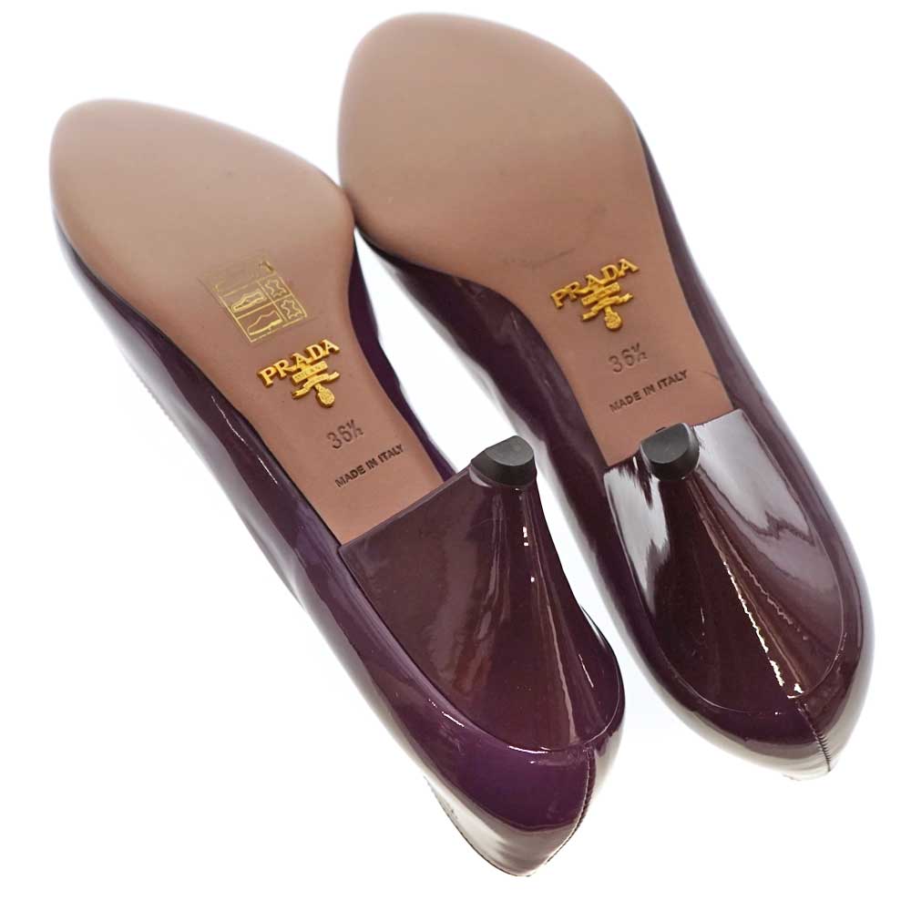 楽天市場】PRADA【プラダ】エナメルパンプス パテントレザー パープル