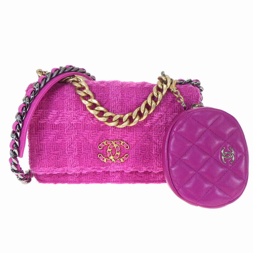 楽天市場】CHANEL シャネル chanel19 ツイード チェーンショルダー