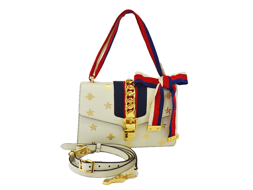 楽天市場】GUCCI グッチ シルヴィ ビー＆スター スモールショルダー