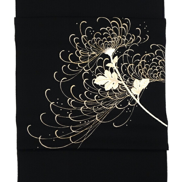 楽天市場】塩瀬名古屋帯 一富司 仕立て付き 正絹 黒 染め帯 京友禅染め