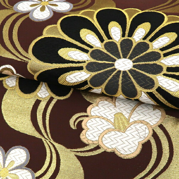 楽天市場】袋帯 振袖用 茶色 樹織物 仕立て上がり 振袖帯 正絹 西陣織