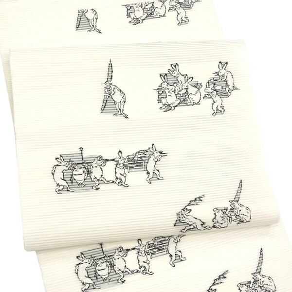 楽天市場】名古屋帯 未使用 ベージュ 鳥獣戯画 西陣織 田中伝 普段用