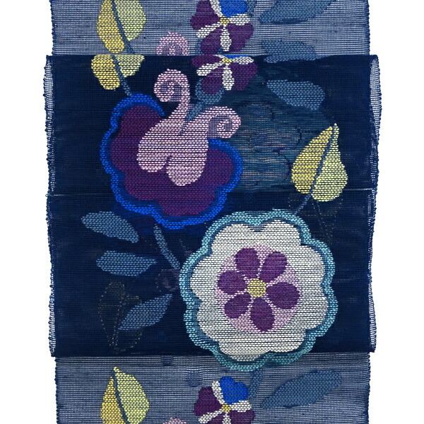 楽天市場】帯屋捨松 夏名古屋帯 紺色 仕立て付き カジュアル 夏帯 八寸