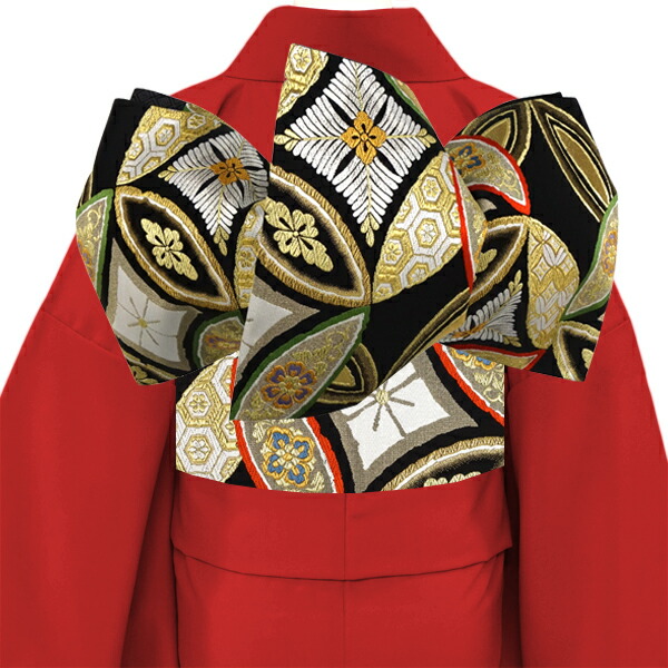 楽天市場】振袖用 袋帯 志都香 仕立て付き 黒 成人式 帯 正絹 新品