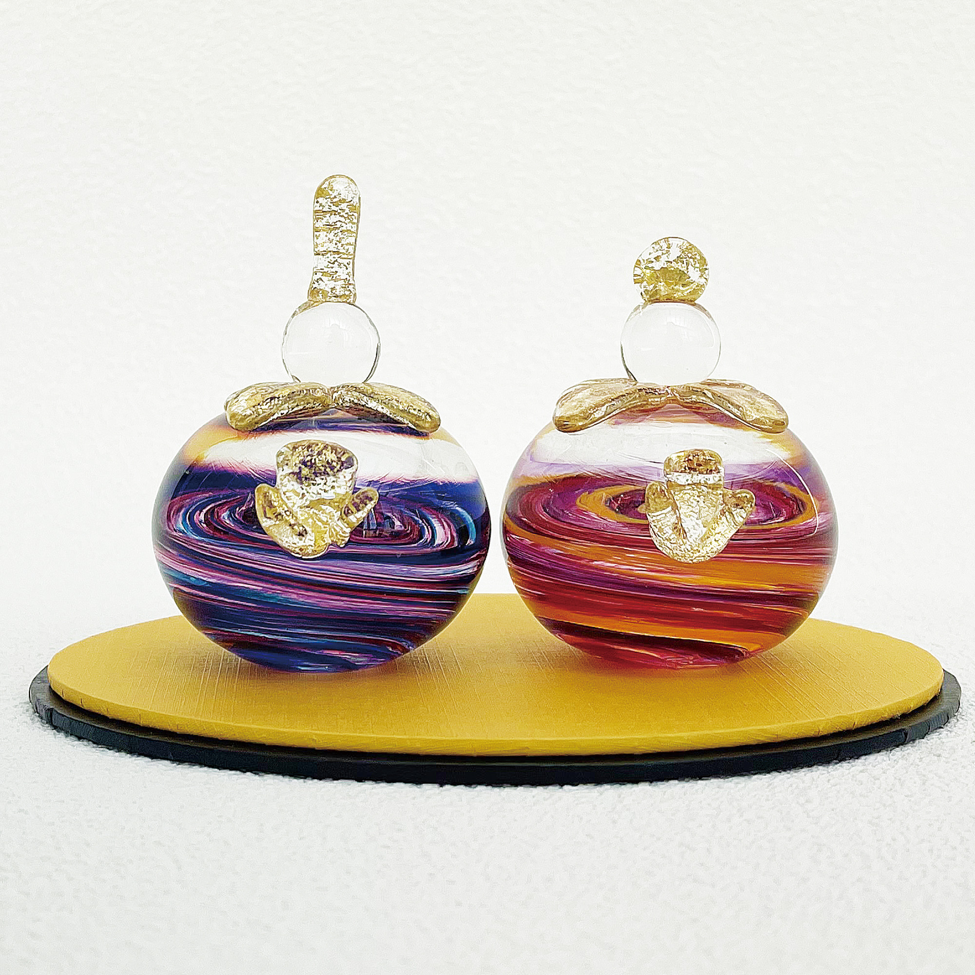 楽天市場】作家 清水柾 ガラス 雛人形 咲果 金敷台付き 箱入り ガラス