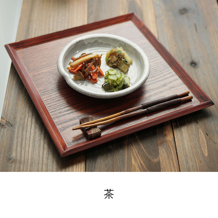 楽天市場】10枚セット トレー お盆 木製 舟型 正角盆 30×30cm 茶 白木