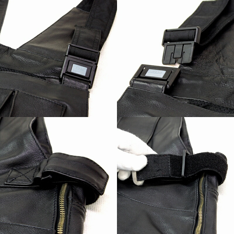 楽天市場】レザーパンツ メンズ ロングパンツ オーバーオール バイク用