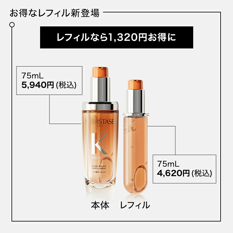 楽天市場】ヘアオイル フルイド オレオ リラックス 75mL 本体&レフィル
